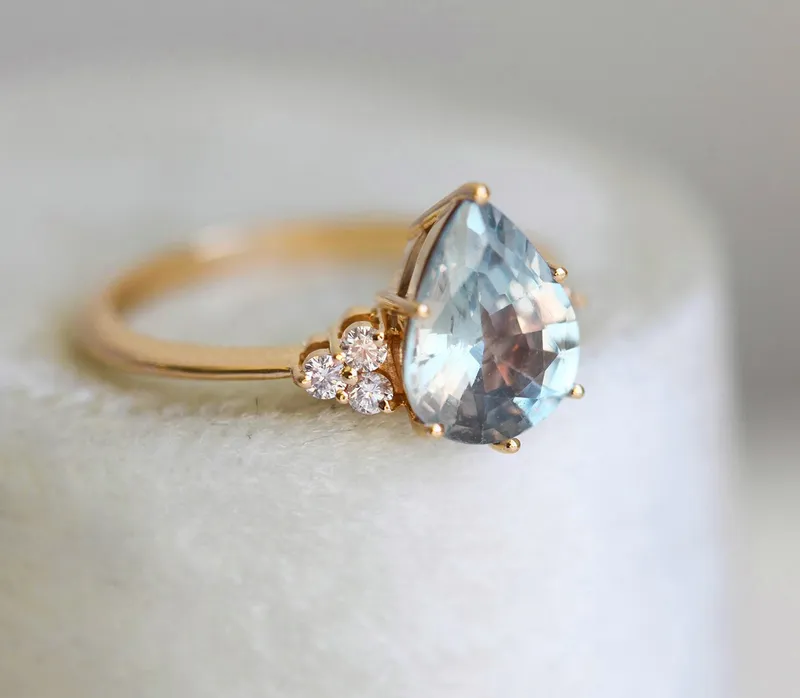 Jeanie Ceylon Sapphire Diamond Ring view 10