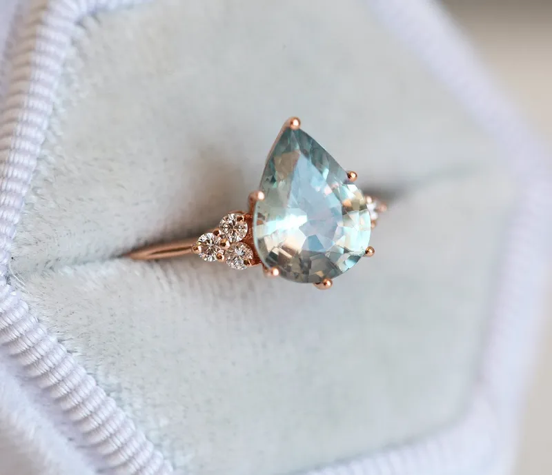 Jeanie Ceylon Sapphire Diamond Ring view 3
