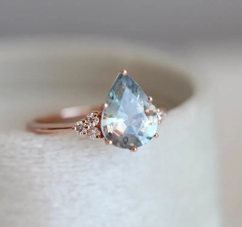 Jeanie Ceylon Sapphire Diamond Ring view 5