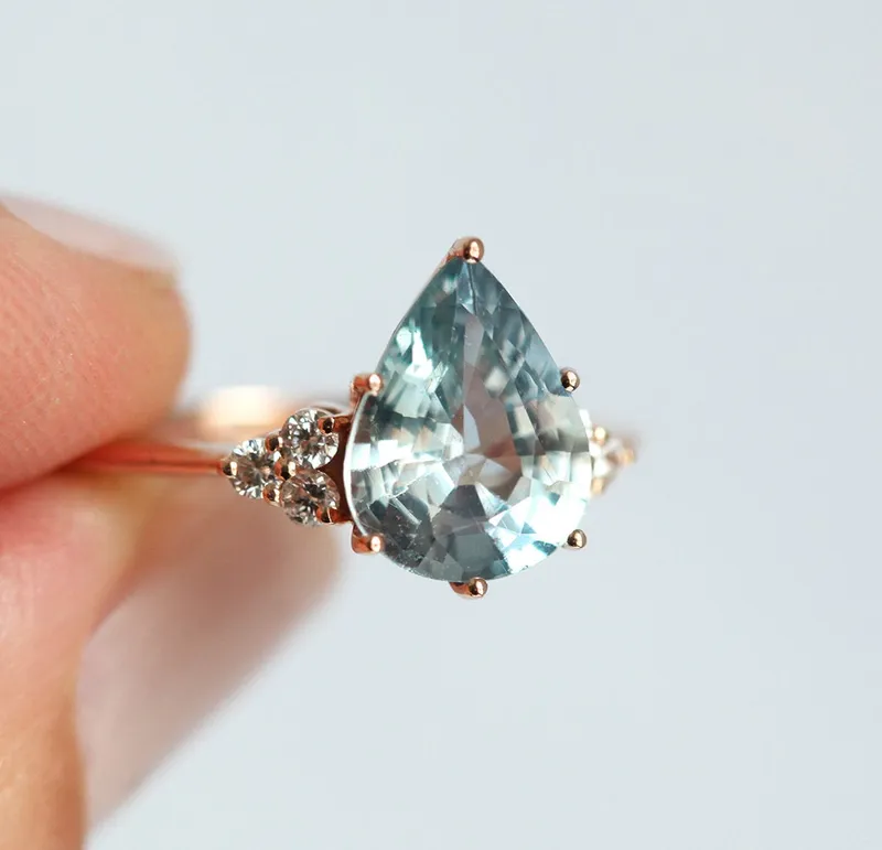 Jeanie Ceylon Sapphire Diamond Ring view 7