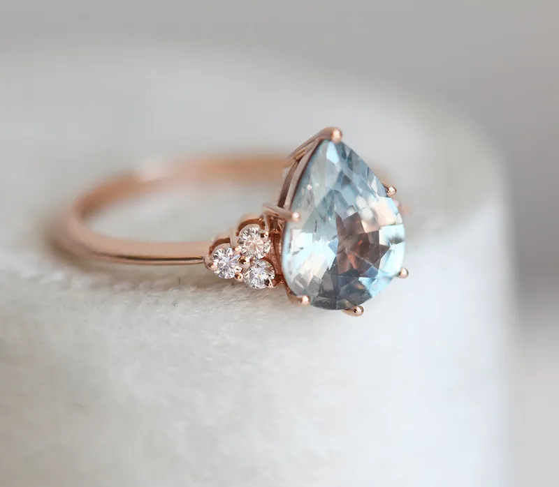 Jeanie Ceylon Sapphire Diamond Ring view 8