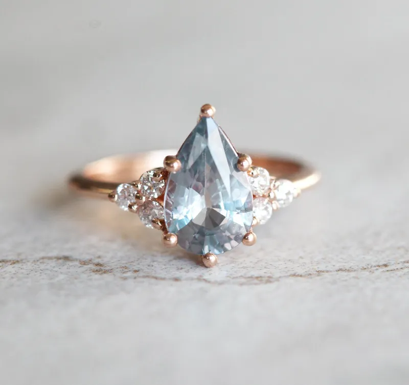 Jeanie Sapphire Diamond Ring sapphire pear cut engagement ring