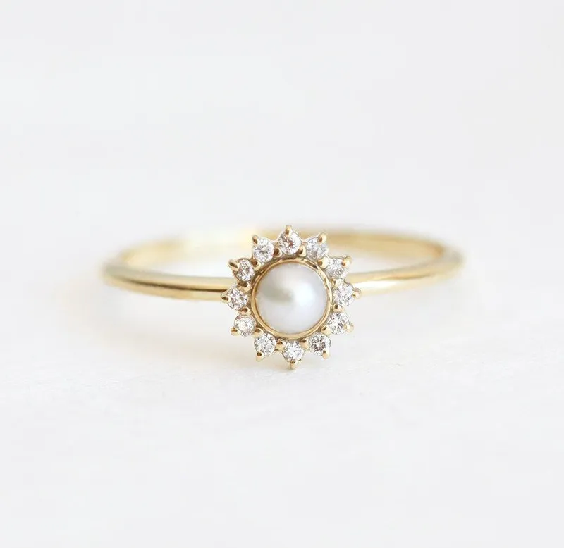 JESSIE WHITE PEARL RING view 2