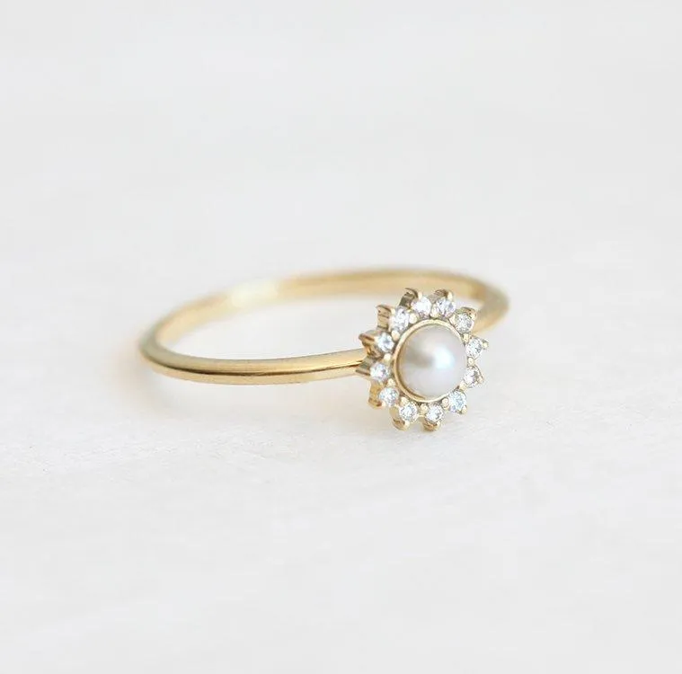 JESSIE WHITE PEARL RING view 4