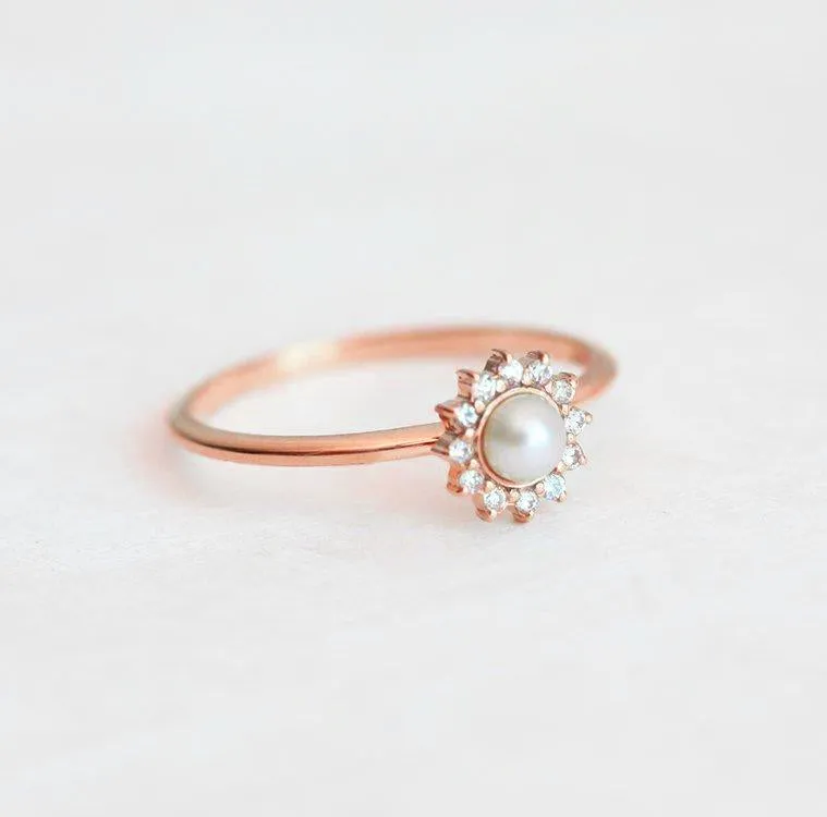 JESSIE WHITE PEARL RING view 6