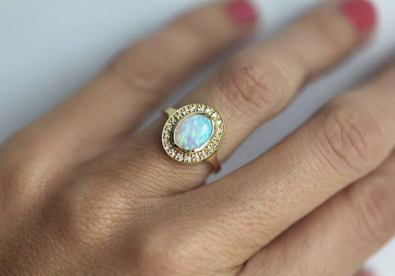 Joyce Oval Opal Ring view 6