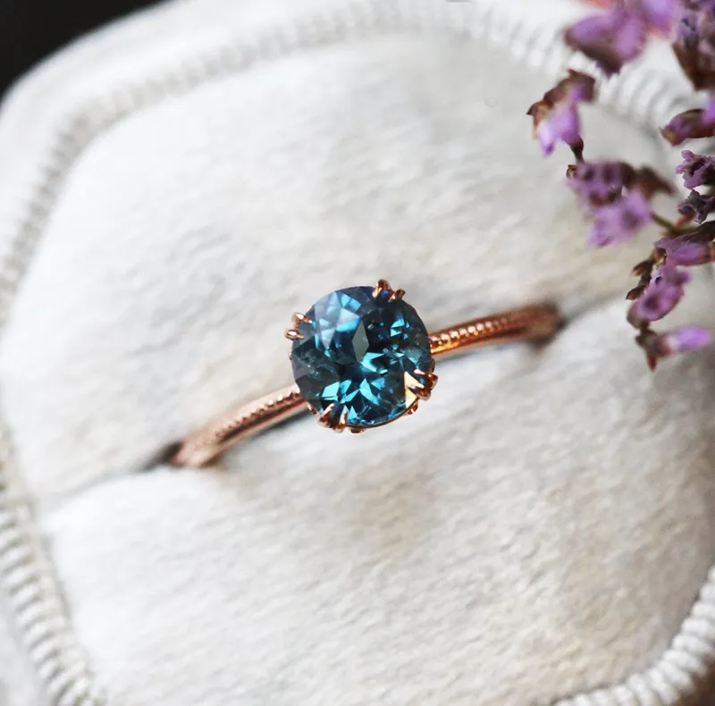 Julia Sapphire Ring sapphire round cut engagement ring
