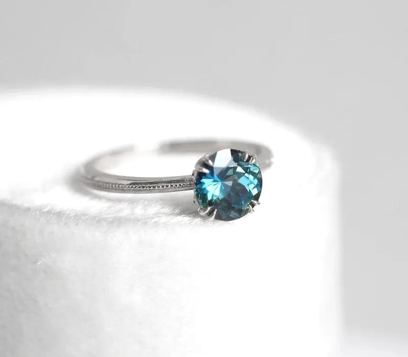 Julia Teal Sapphire Ring vy 7