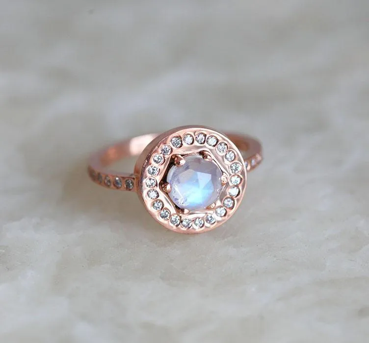 Junia Round Moonstone Ring view 3