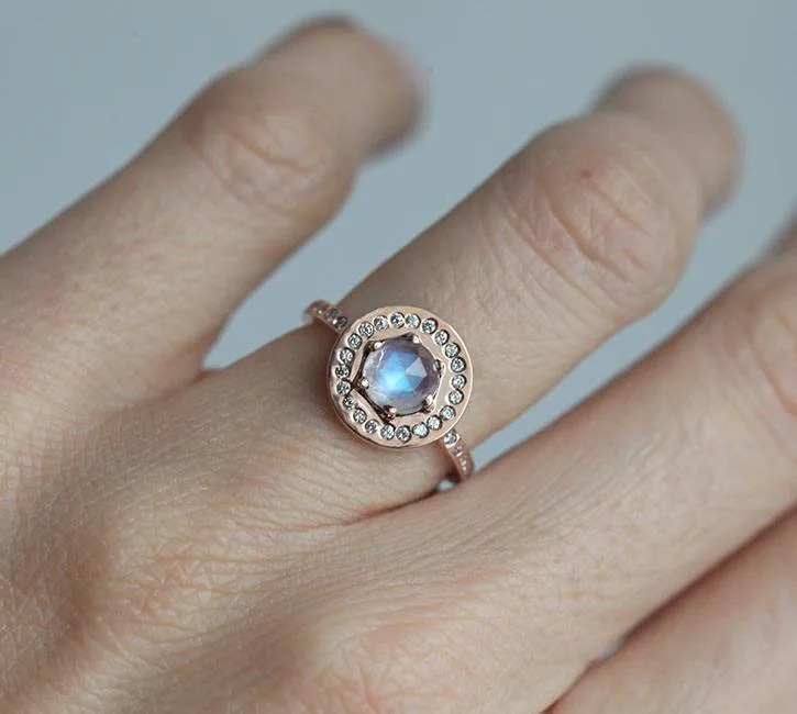 Junia Round Moonstone Ring view 5