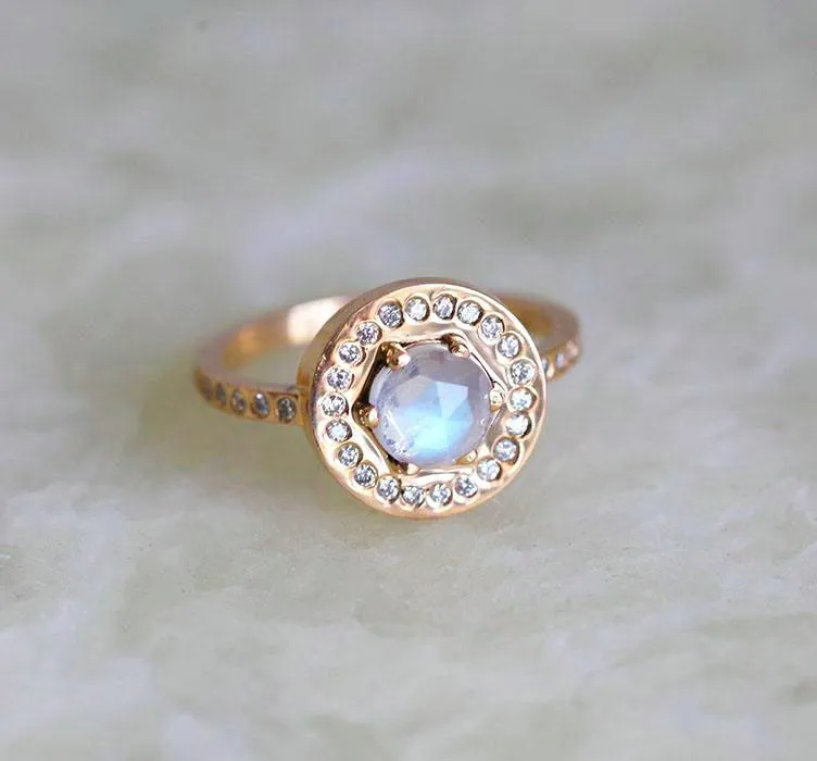 Junia Round Moonstone Ring view 7