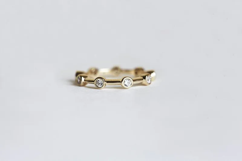 KAI DIAMOND WEDDING BAND, BEZEL DIAMOND RING view 3