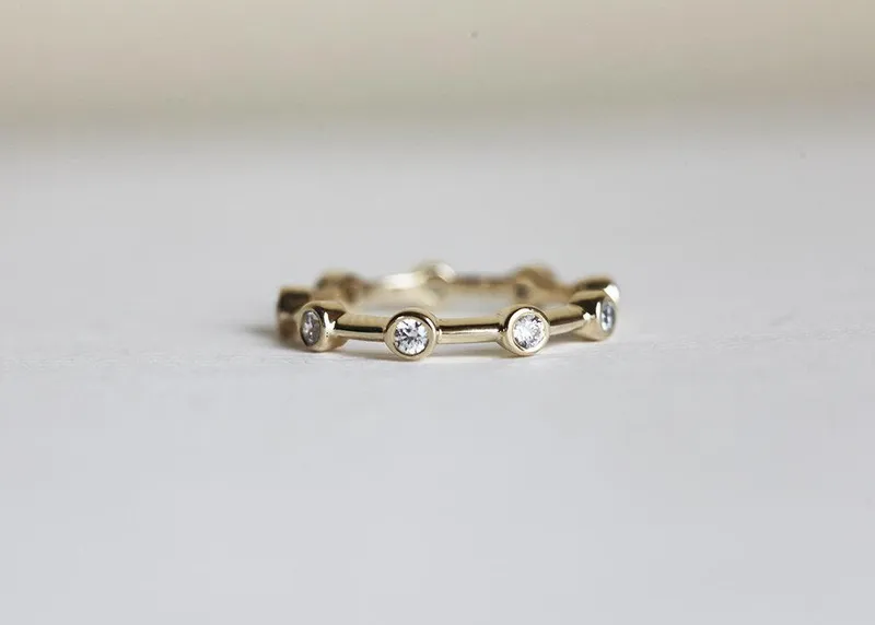 KAI DIAMOND WEDDING BAND, BEZEL DIAMOND RING view 5