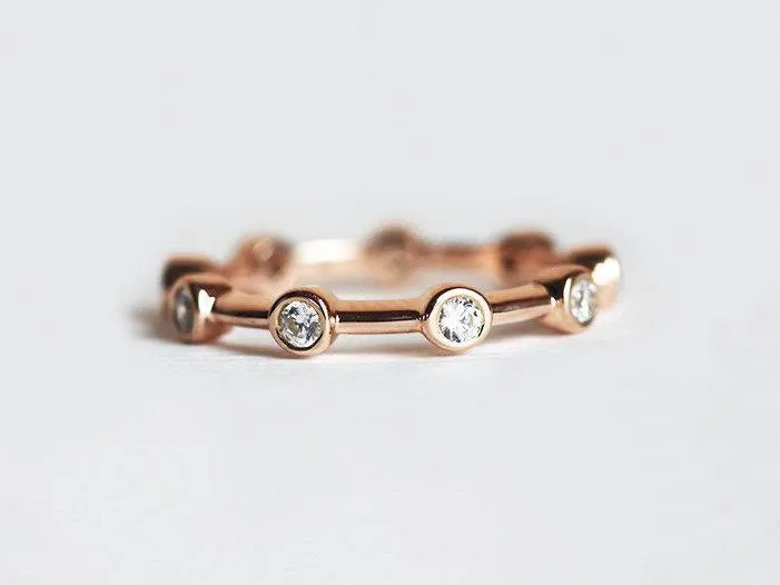 KAI DIAMOND WEDDING BAND, BEZEL DIAMOND RING view 6