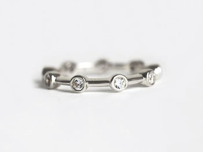 KAI DIAMOND WEDDING BAND, BEZEL DIAMOND RING view 7