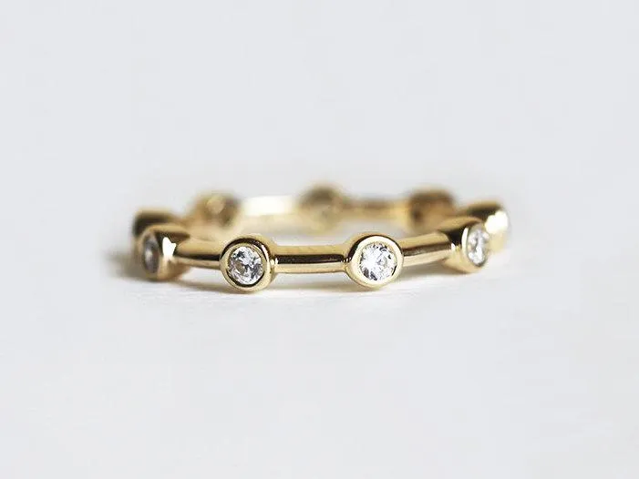 KAI DIAMOND WEDDING BAND, BEZEL DIAMOND RING diamond round cut engagement ring