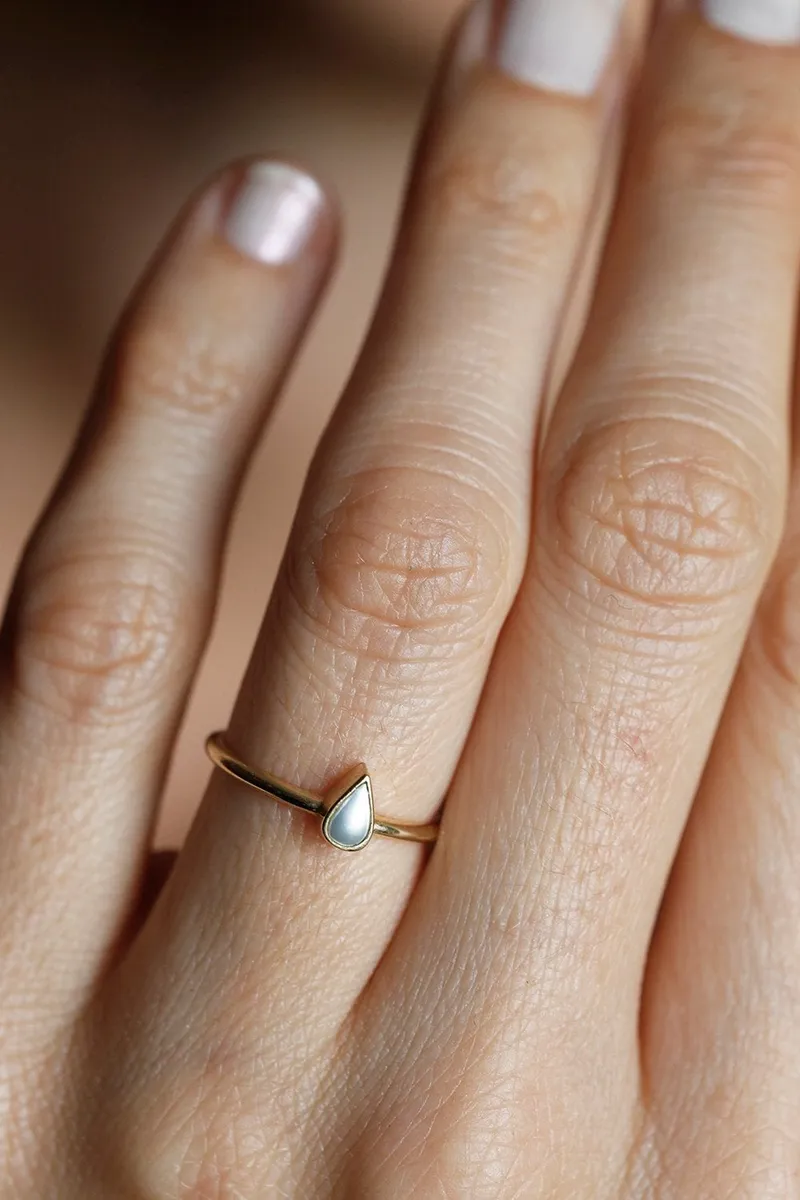 Kamari Pear-Shaped Pearl Ring vy 2