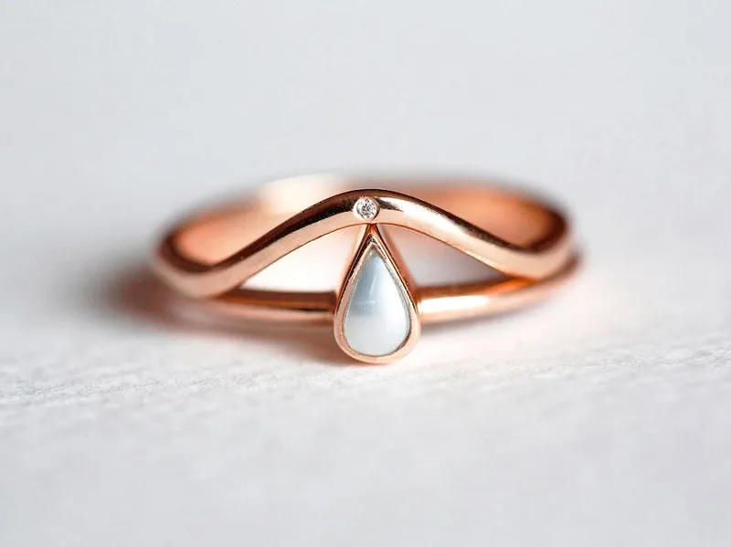 Kamari Pear-Shaped Pearl Ring Set view 5