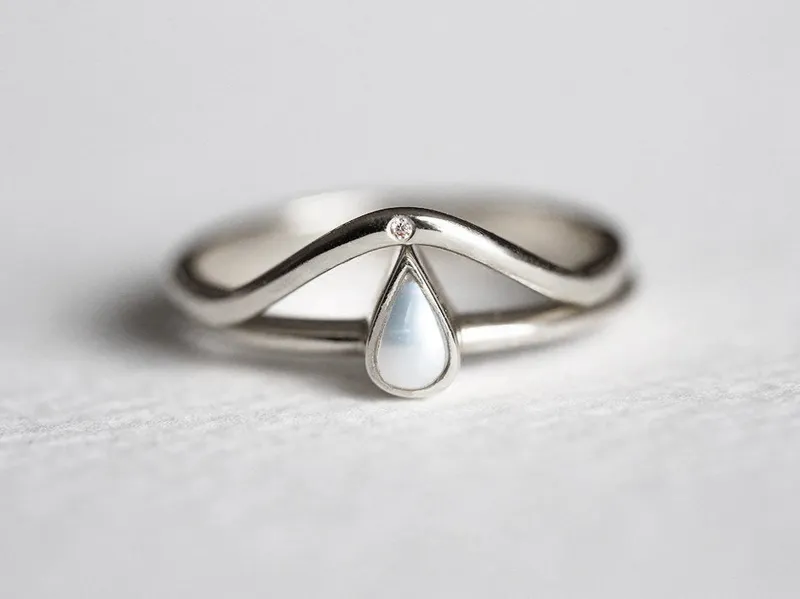 Kamari Pear-Shaped Pearl Ring Set view 6