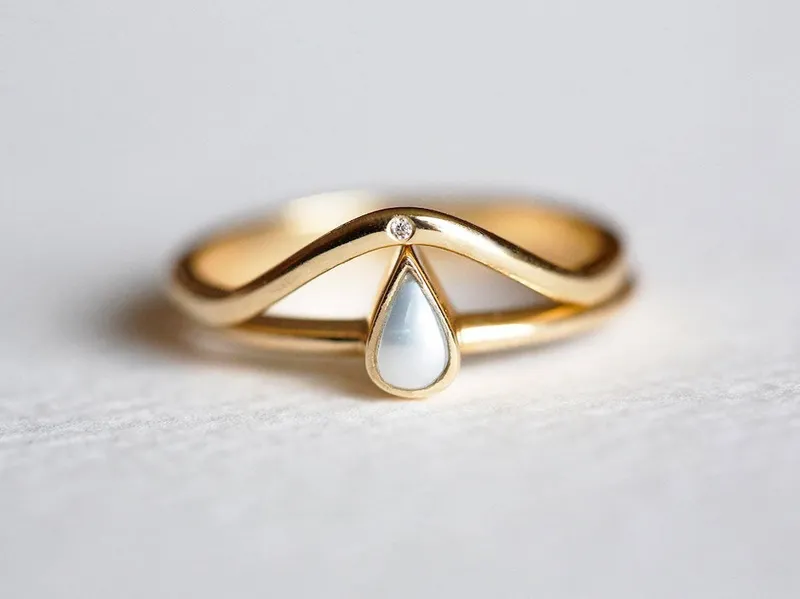 Kamari Pear-Shaped Pearl Ring Set pear cut engagement ring