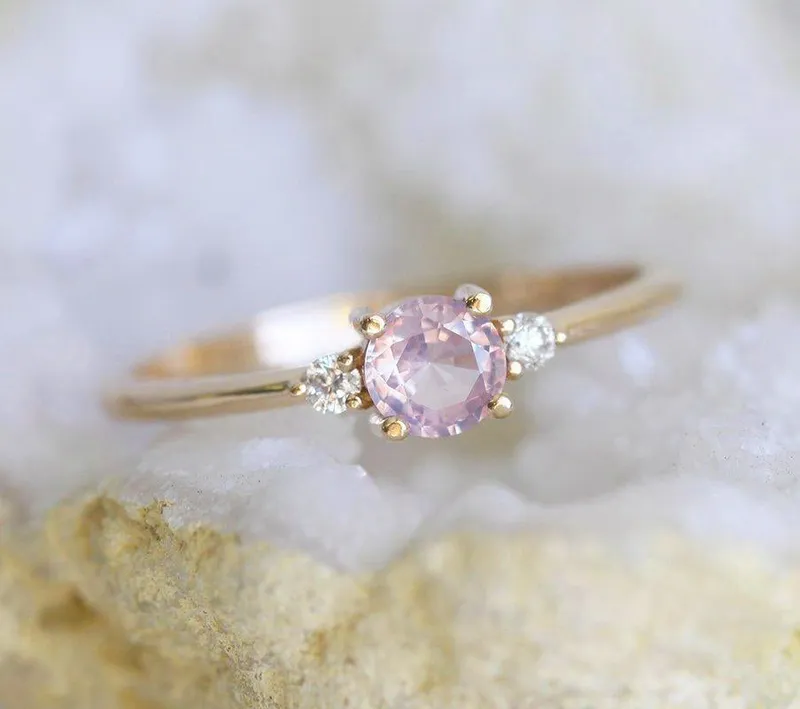 Karishma Pink Sapphire Diamond Ring view 11