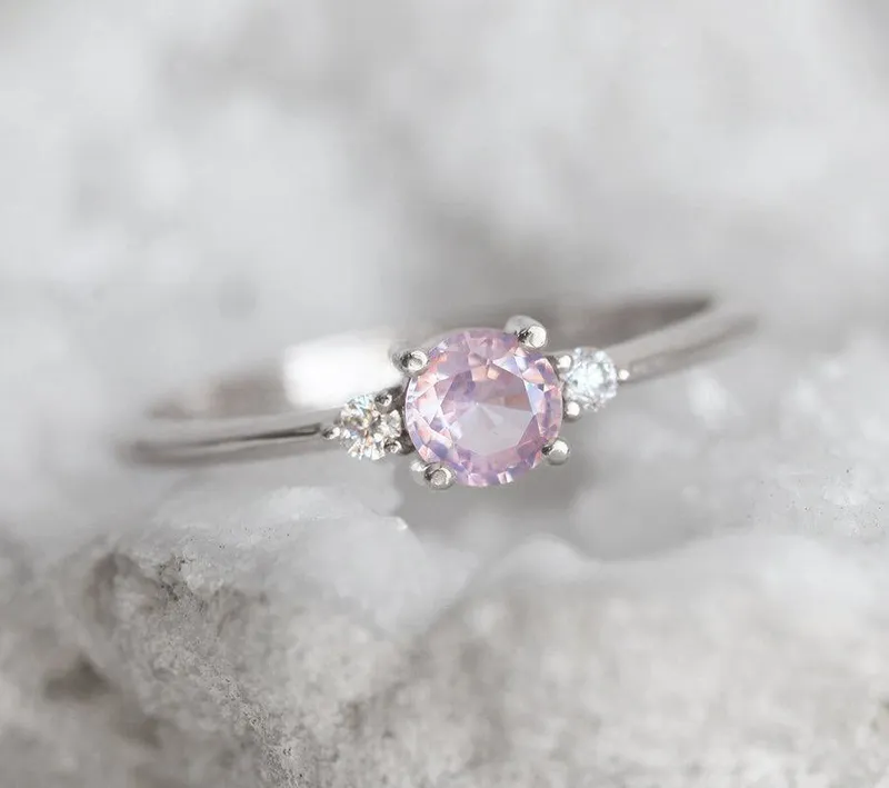 Karishma Pink Sapphire Diamond Ring view 12