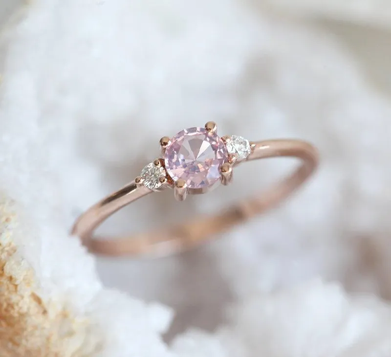 Karishma Pink Sapphire Diamond Ring view 2