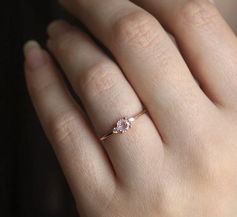 Karishma Pink Sapphire Diamond Ring view 3