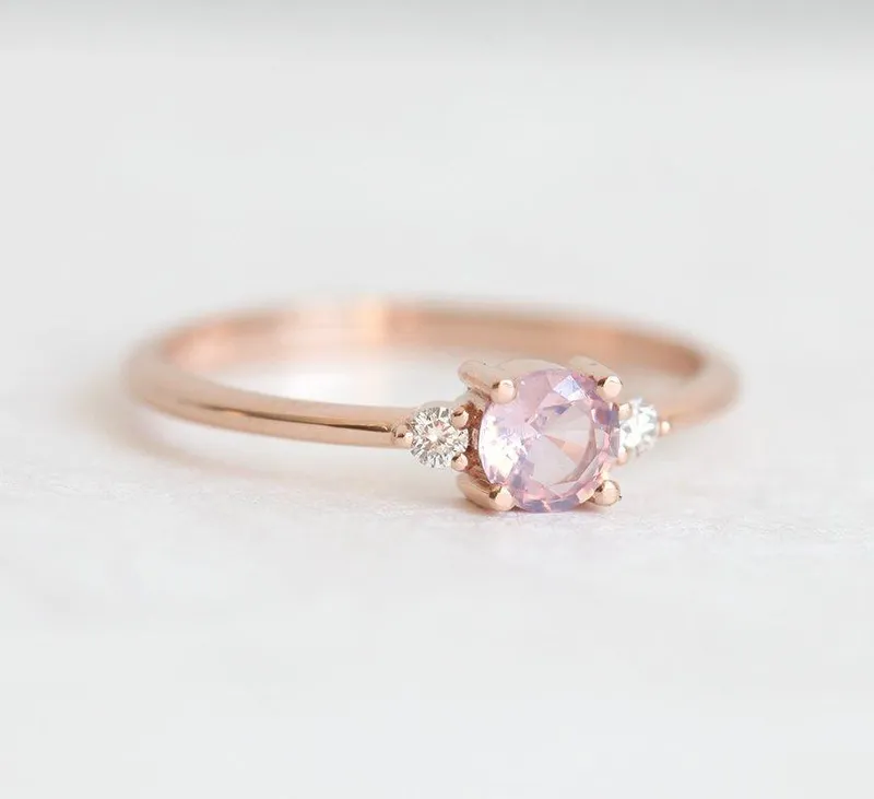 Karishma Pink Sapphire Diamond Ring view 4