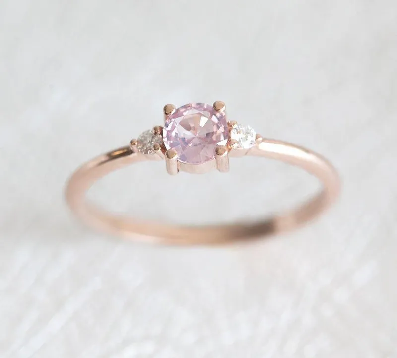 Karishma Pink Sapphire Diamond Ring view 5