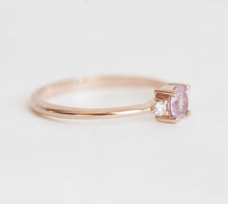 Karishma Pink Sapphire Diamond Ring view 6