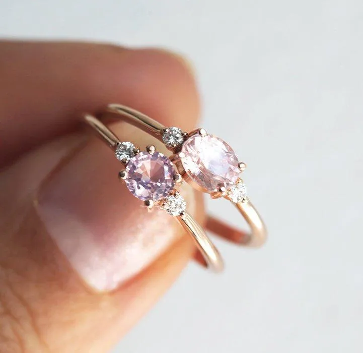 Karishma Pink Sapphire Diamond Ring view 7