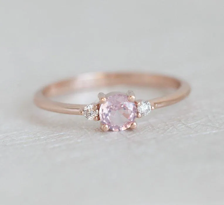 Karishma Pink Sapphire Diamond Ring view 9