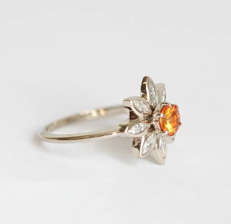 Katy Orange Diamond Ring, Yellow Diamond Ring view 8