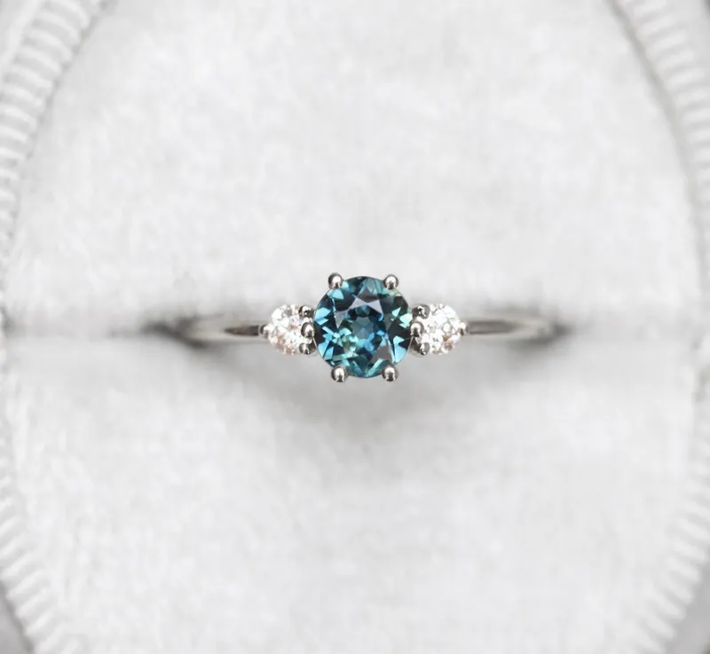 Kelly Blue Sapphire Diamond Ring vy 10