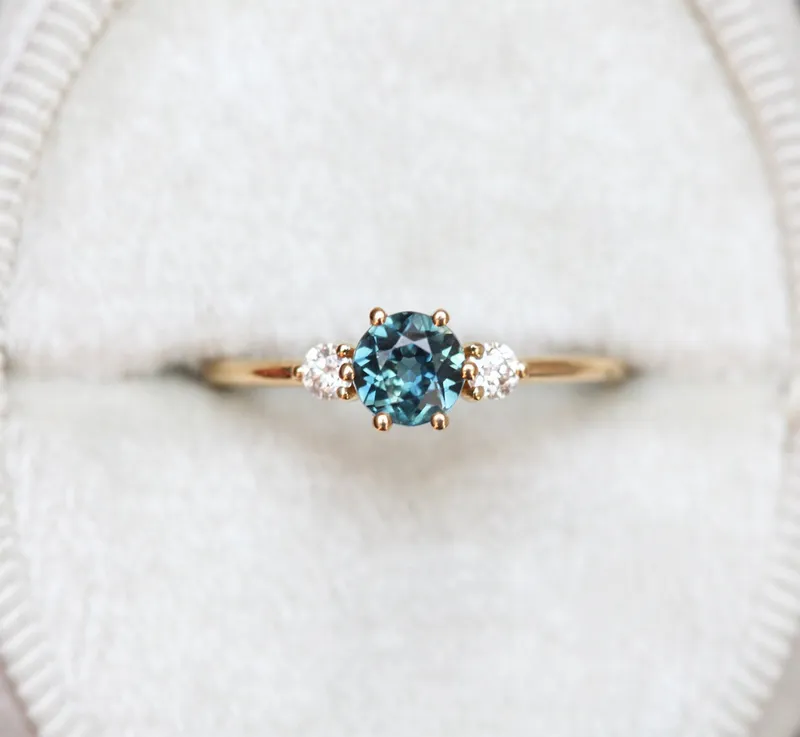 Kelly Blue Sapphire Diamond Ring vy 3