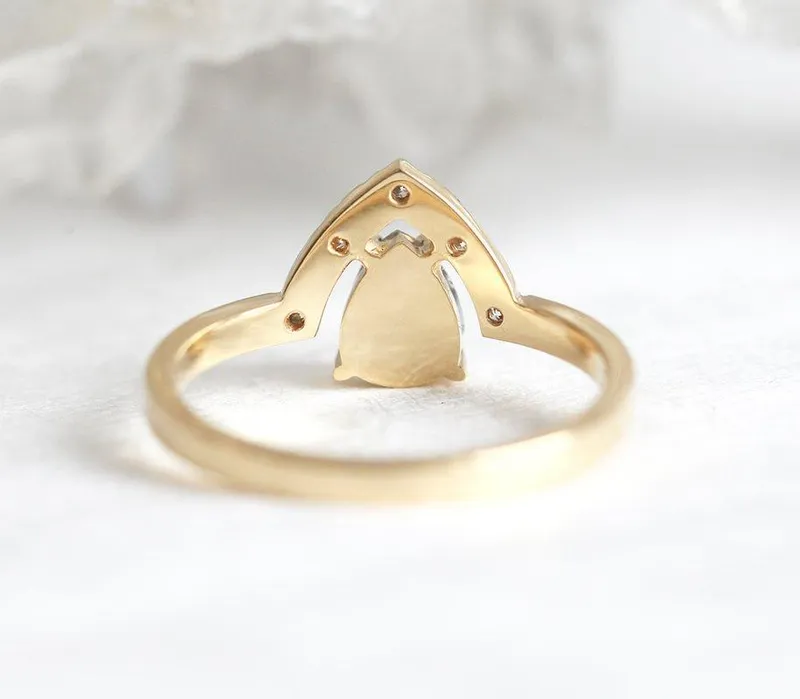KELSEY PEAR SALT & PEPPER DIAMOND RING view 10