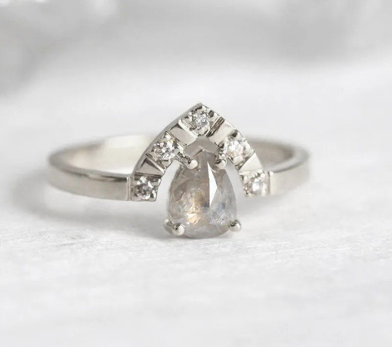 KELSEY PEAR SALT & PEPPER DIAMOND RING view 12