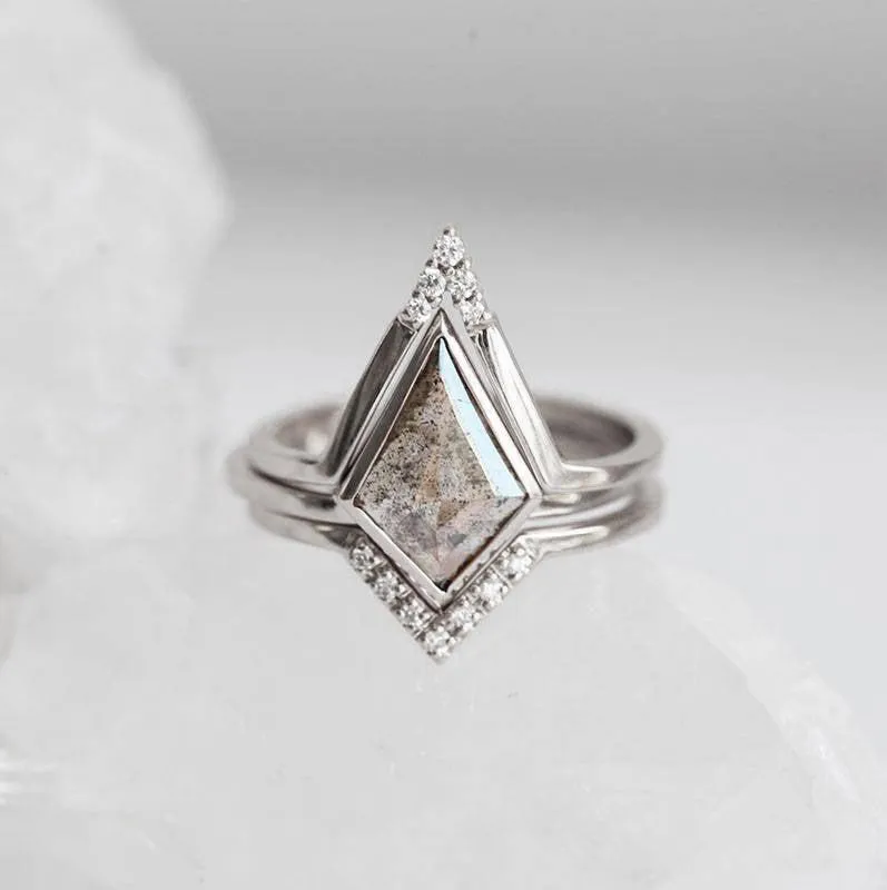 Kendall Kite Salt & Pepper Diamond Ring Set view 12