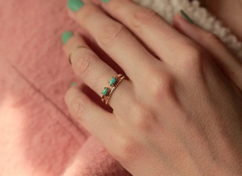 Kendra Pear Turquoise Ring vy 4
