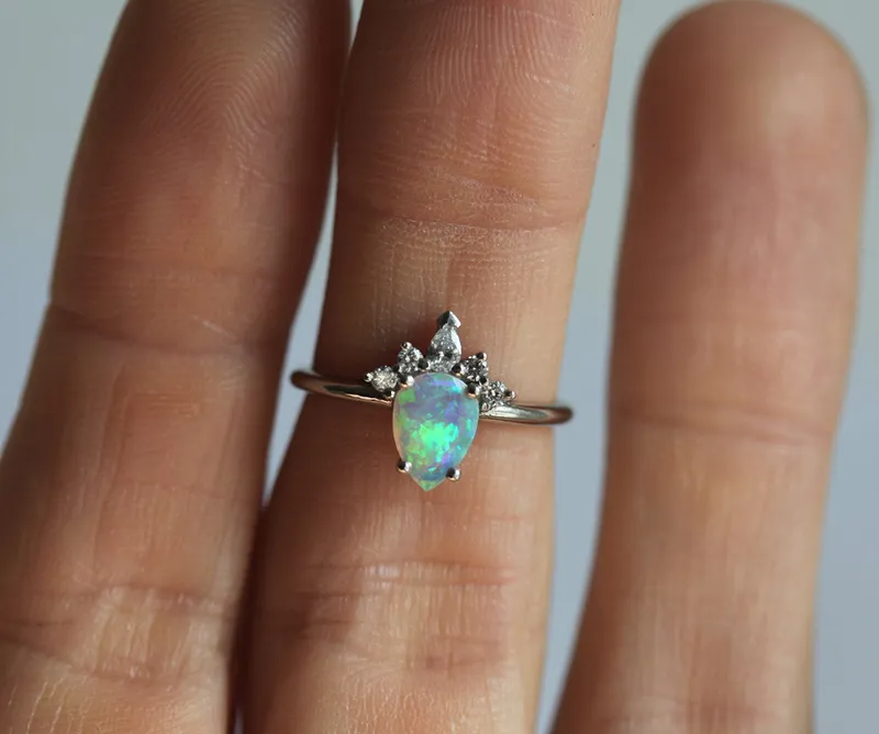KIMORA PEAR OPAL RING vy 5