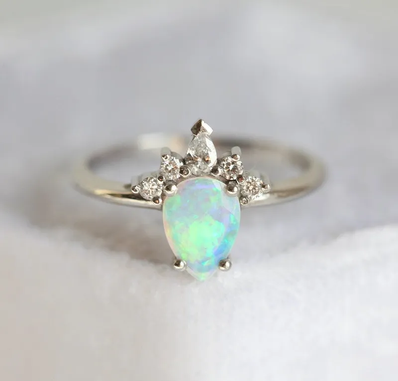 KIMORA PEAR OPAL RING pear cut engagement ring