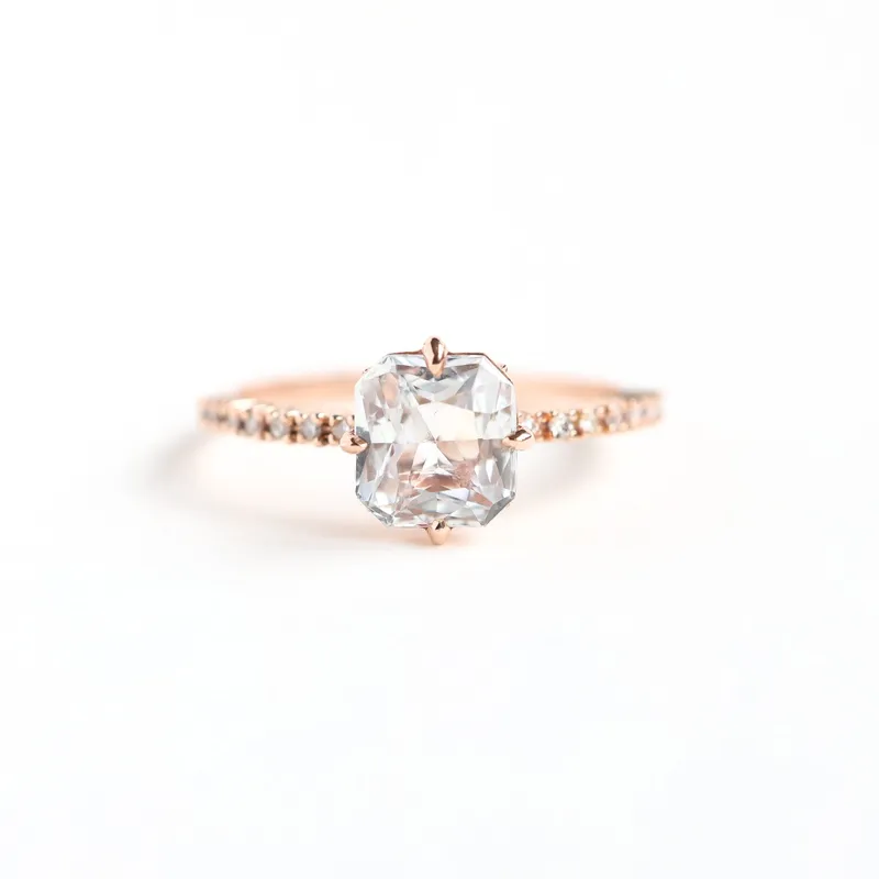 Kourtney Ceylon White Sapphire Diamond Ring view 5