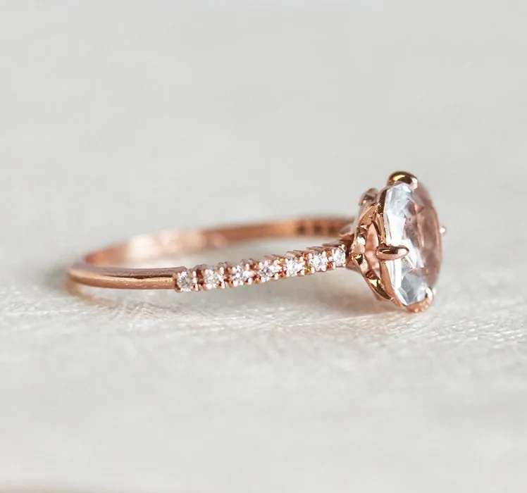 Kourtney Ceylon White Sapphire Diamond Ring view 9