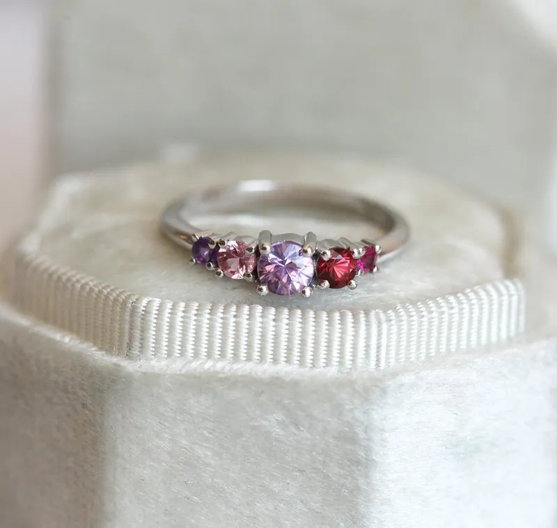 Kris Lavender Sapphire Cluster Ring vy 10
