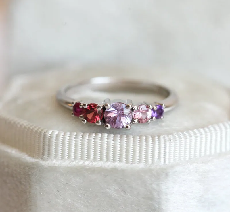 Kris Lavender Sapphire Cluster Ring vy 11