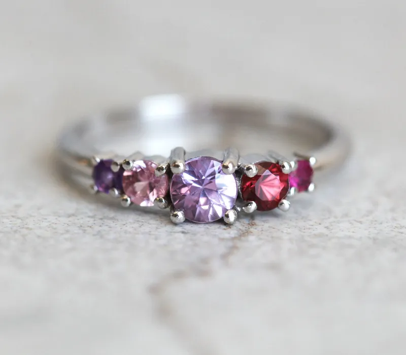 Kris Lavender Sapphire Cluster Ring vy 3
