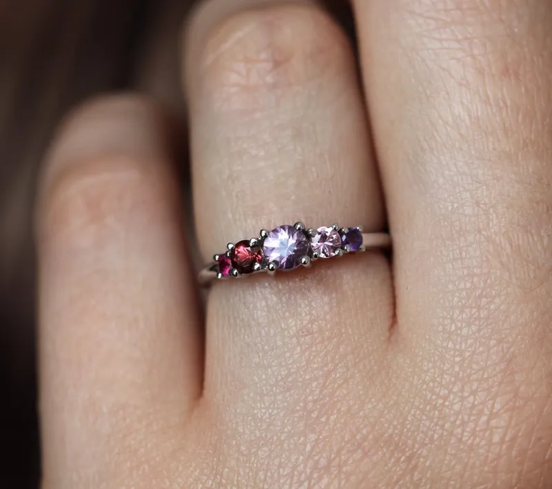 Kris Lavender Sapphire Cluster Ring vy 5