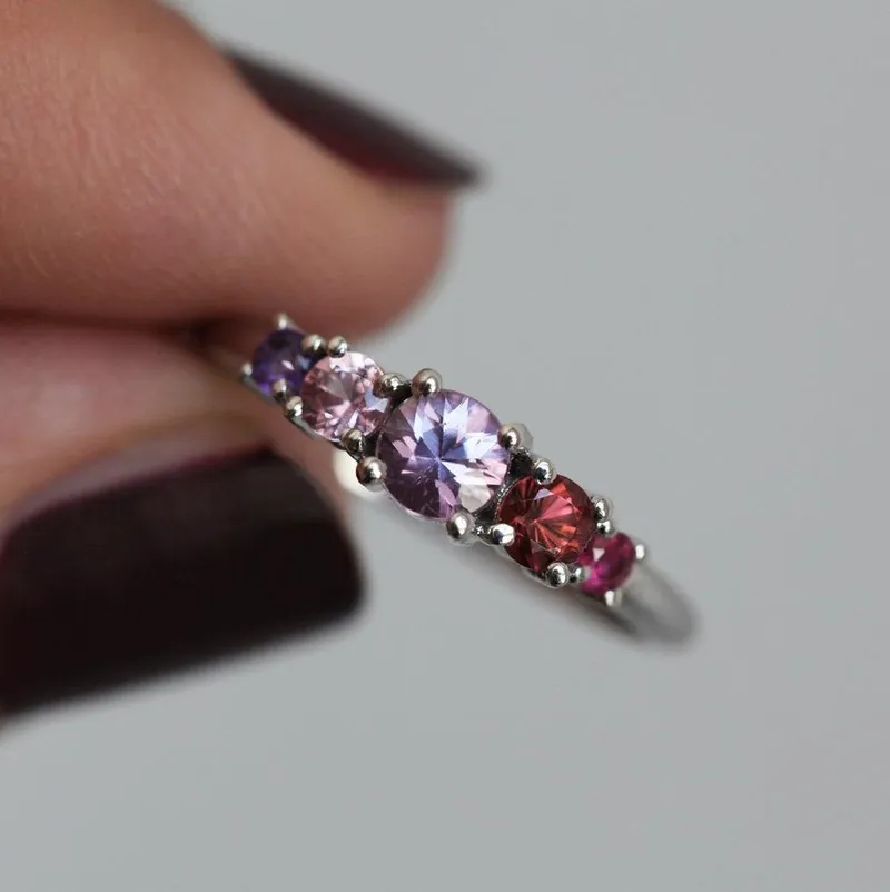 Kris Lavender Sapphire Cluster Ring vy 6