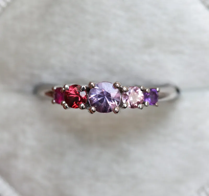 Kris Lavender Sapphire Cluster Ring vy 7